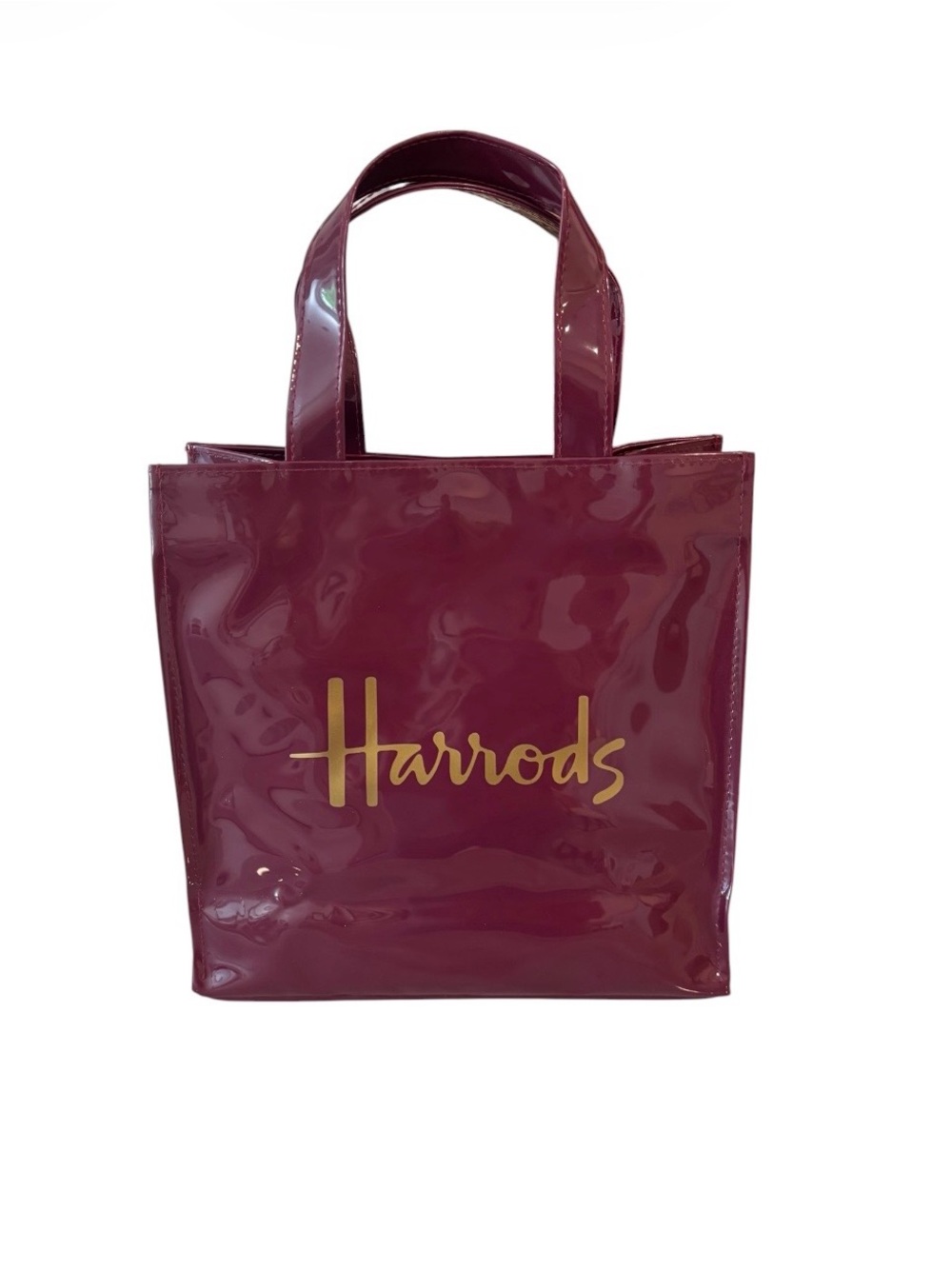 Harrods Burgundy Patent Tote Bag